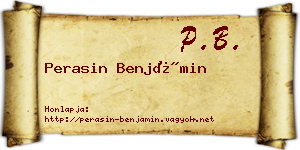 Perasin Benjámin névjegykártya